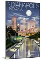 Indianapolis, Indiana - Indianapolis at Night-null-Mounted Poster