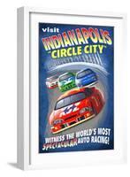 Indianapolis, Indiana - Indianapolis "Circle City"-Lantern Press-Framed Art Print