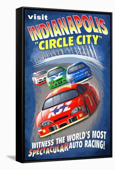 Indianapolis, Indiana - Indianapolis "Circle City"-Lantern Press-Framed Stretched Canvas