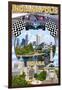 Indianapolis, Indiana - Montage Scenes-Lantern Press-Framed Art Print