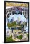 Indianapolis, Indiana - Montage Scenes-Lantern Press-Framed Art Print