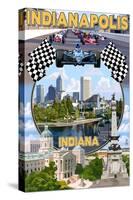 Indianapolis, Indiana - Montage Scenes-Lantern Press-Stretched Canvas