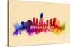 Indianapolis, Indiana - Skyline Abstract-Lantern Press-Stretched Canvas