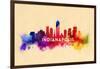 Indianapolis, Indiana - Skyline Abstract-Lantern Press-Framed Art Print