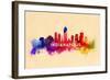 Indianapolis, Indiana - Skyline Abstract-Lantern Press-Framed Art Print