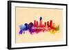 Indianapolis, Indiana - Skyline Abstract-Lantern Press-Framed Art Print