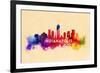 Indianapolis, Indiana - Skyline Abstract-Lantern Press-Framed Art Print