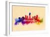 Indianapolis, Indiana - Skyline Abstract-Lantern Press-Framed Art Print