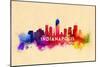 Indianapolis, Indiana - Skyline Abstract-Lantern Press-Mounted Art Print