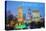 Indianapolis, Indiana - Skyline at Night-Lantern Press-Stretched Canvas