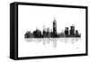 Indianapolis Indiana Skyline BG 1-Marlene Watson-Framed Stretched Canvas