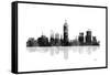 Indianapolis Indiana Skyline BG 1-Marlene Watson-Framed Stretched Canvas