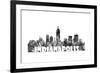 Indianapolis Indiana Skyline BG 2-Marlene Watson-Framed Giclee Print