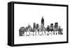 Indianapolis Indiana Skyline BG 2-Marlene Watson-Framed Stretched Canvas