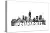 Indianapolis Indiana Skyline BG 2-Marlene Watson-Stretched Canvas