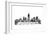 Indianapolis Indiana Skyline BG 2-Marlene Watson-Framed Giclee Print