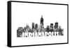 Indianapolis Indiana Skyline BG 2-Marlene Watson-Framed Stretched Canvas