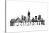 Indianapolis Indiana Skyline BG 2-Marlene Watson-Stretched Canvas