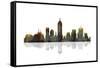 Indianapolis Indiana Skyline BW 1-Marlene Watson-Framed Stretched Canvas