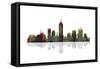 Indianapolis Indiana Skyline BW 1-Marlene Watson-Framed Stretched Canvas