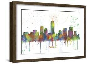 Indianapolis Indiana Skyline MCLR 1-Marlene Watson-Framed Giclee Print