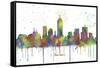 Indianapolis Indiana Skyline MCLR 1-Marlene Watson-Framed Stretched Canvas