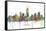 Indianapolis Indiana Skyline MCLR 1-Marlene Watson-Framed Stretched Canvas