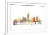 Indianapolis Indiana Skyline Mclr 2-Marlene Watson-Framed Giclee Print