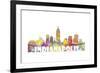 Indianapolis Indiana Skyline Mclr 2-Marlene Watson-Framed Giclee Print