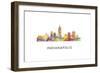 Indianapolis Indiana Skyline-Marlene Watson-Framed Giclee Print