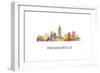 Indianapolis Indiana Skyline-Marlene Watson-Framed Giclee Print