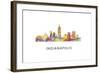 Indianapolis Indiana Skyline-Marlene Watson-Framed Giclee Print