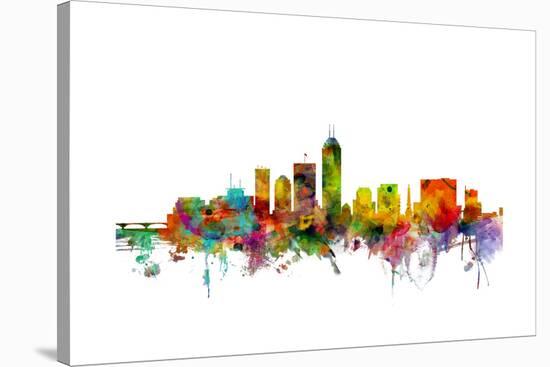 Indianapolis Indiana Skyline-Michael Tompsett-Stretched Canvas