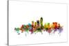 Indianapolis Indiana Skyline-Michael Tompsett-Stretched Canvas