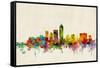 Indianapolis Indiana Skyline-Michael Tompsett-Framed Stretched Canvas