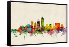 Indianapolis Indiana Skyline-Michael Tompsett-Framed Stretched Canvas