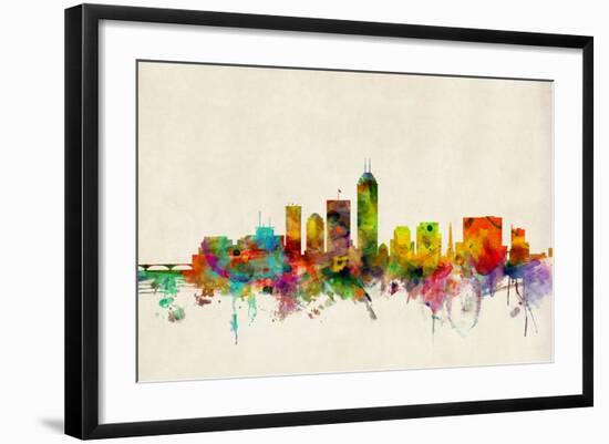 Indianapolis Indiana Skyline-Michael Tompsett-Framed Art Print