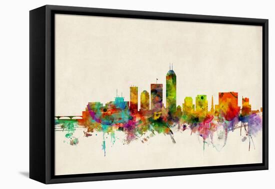 Indianapolis Indiana Skyline-Michael Tompsett-Framed Stretched Canvas