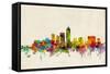 Indianapolis Indiana Skyline-Michael Tompsett-Framed Stretched Canvas