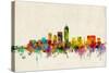 Indianapolis Indiana Skyline-Michael Tompsett-Stretched Canvas
