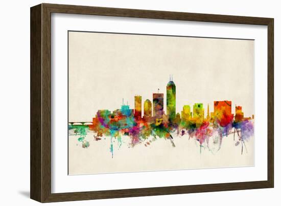 Indianapolis Indiana Skyline-Michael Tompsett-Framed Art Print