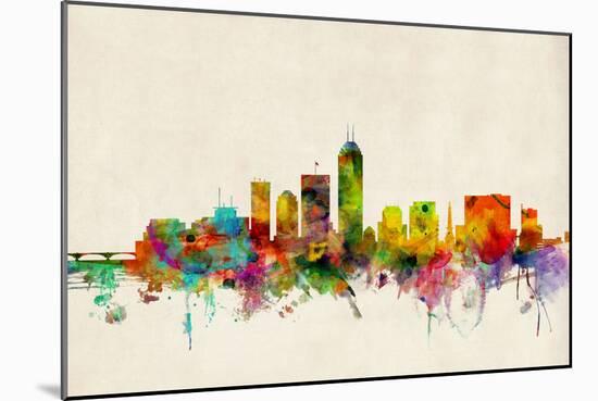 Indianapolis Indiana Skyline-Michael Tompsett-Mounted Art Print