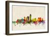 Indianapolis Indiana Skyline-Michael Tompsett-Framed Premium Giclee Print