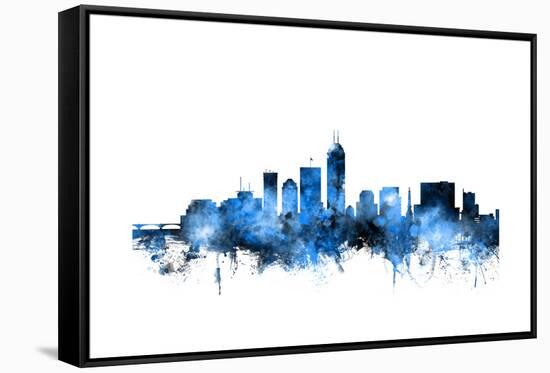 Indianapolis Indiana Skyline-Michael Tompsett-Framed Stretched Canvas