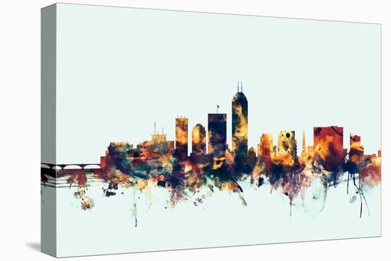 Indianapolis Indiana Skyline-Michael Tompsett-Stretched Canvas