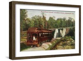 Indianapolis, Indiana - View of a Indiana Limited Train-Lantern Press-Framed Art Print