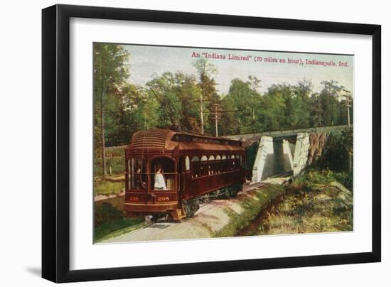 Indianapolis, Indiana - View of a Indiana Limited Train-Lantern Press-Framed Art Print