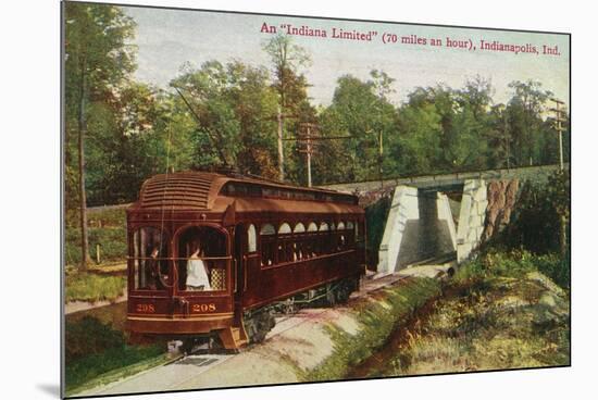 Indianapolis, Indiana - View of a Indiana Limited Train-Lantern Press-Mounted Premium Giclee Print