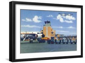 Indianapolis, Indiana - Weir Cook Municipal Airport Scene-Lantern Press-Framed Art Print