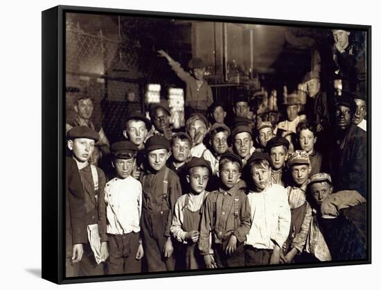 Indianapolis Newsboys, Lewis Hine, 1908-Science Source-Framed Stretched Canvas